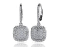 Square Shaped Diamond Cluster Earrings Lab-Grown Diamond  with 1.51 ct.(finished) 1.0mm, 1.2mm, 1.5mm