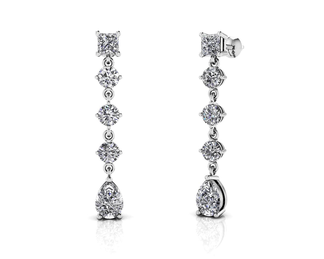 Gala Multi Shape Diamond Earrings Lab-Grown Diamond  with 2.40 ct.(finished) 6x4mm, 3.5mm, 3.8mm