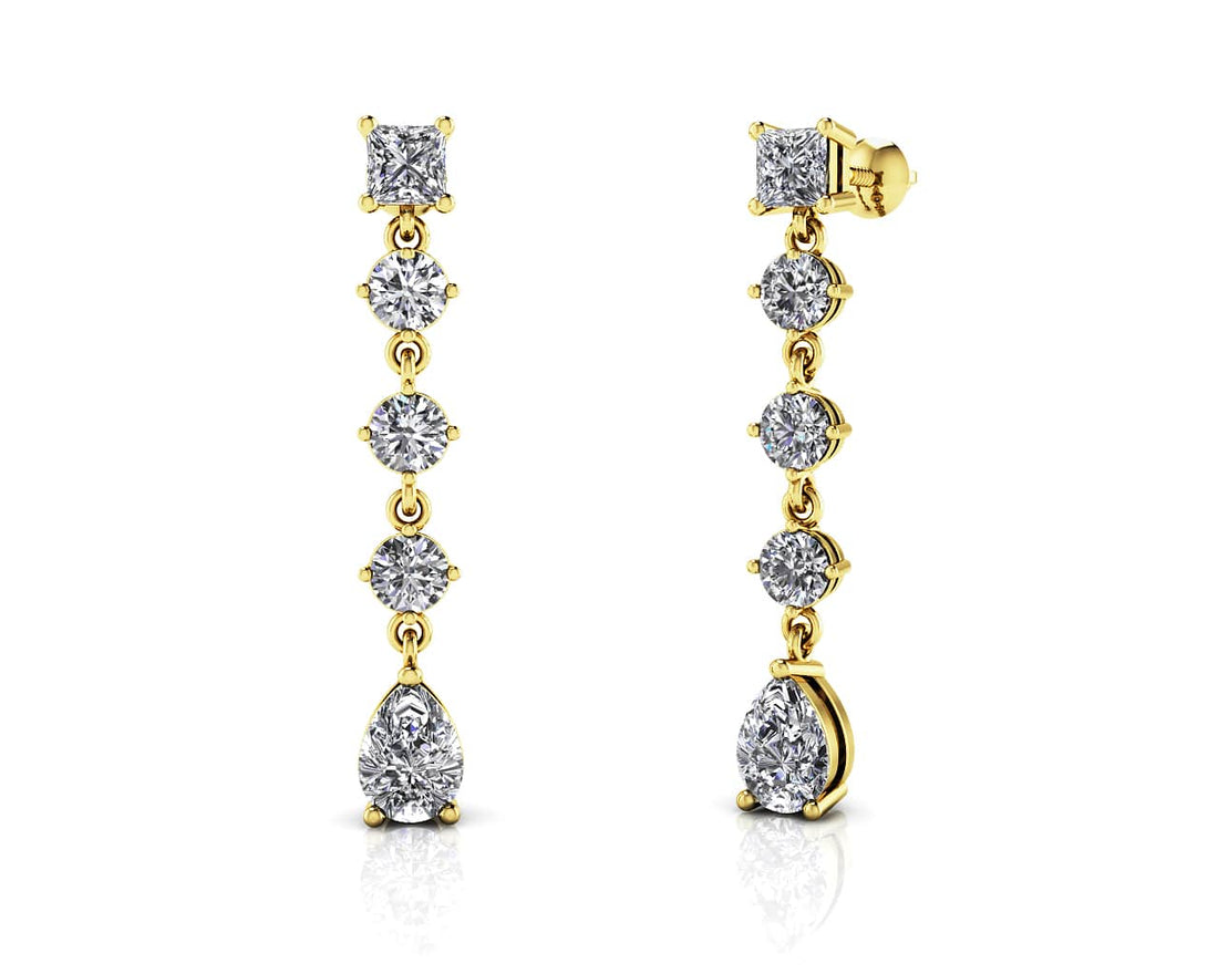 Gala Multi Shape Diamond Earrings Lab-Grown Diamond  with 2.40 ct.(finished) 6x4mm, 3.5mm, 3.8mm