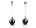 Midnight Black Pearl Drop Earrings Lab-Grown Diamond  with 0.72 ct.(finished) 1mm, 1.2mm, 3mm