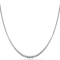Round Bezel Set Diamond Necklace with Shiny Link Back Diamond  with 7.06 ct.(finished)