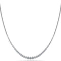 Round Bezel Set Diamond Necklace with Shiny Link Back Diamond  with 9.95 ct.(finished)