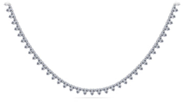 Three Stone Brilliance Diamond Necklace Lab-Grown Diamond  with 11.93 ct.(finished) 2.4mm