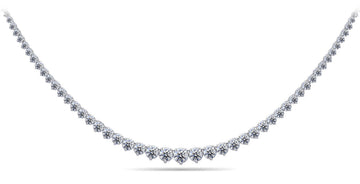 Timeless Three Prong Diamond Tennis Necklace Lab-Grown Diamond  with 7.99 ct.(finished)