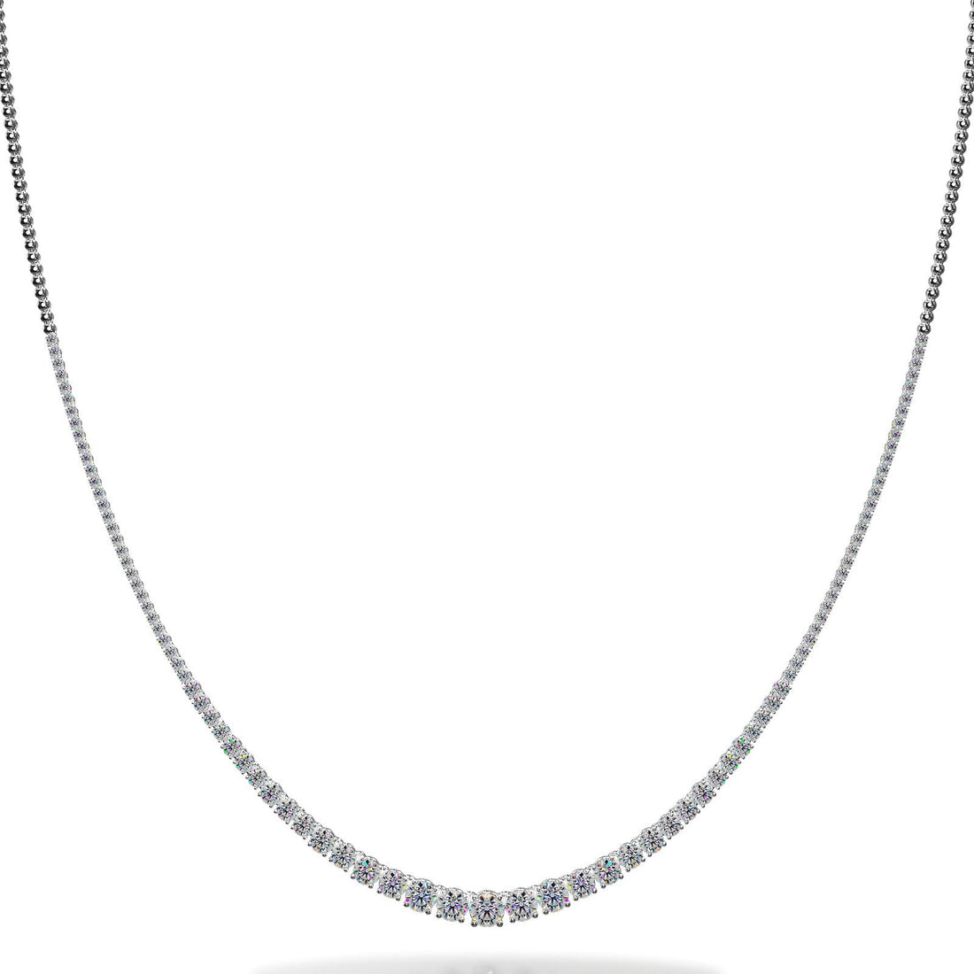 Timeless Four Prong Diamond Necklace with Shiny Links Lab-Grown Diamond  with 5.01 ct.(finished)
