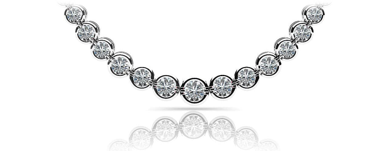 Classic Diamond Strand Necklace With Shiny Links Lab-Grown Diamond  with 1.99 ct.(finished)