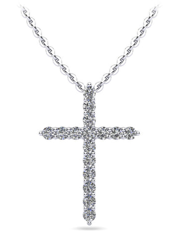 Timeless Cross Diamond Necklace Lab-Grown Diamond  with 0.96 ct.(finished) 2.5mm