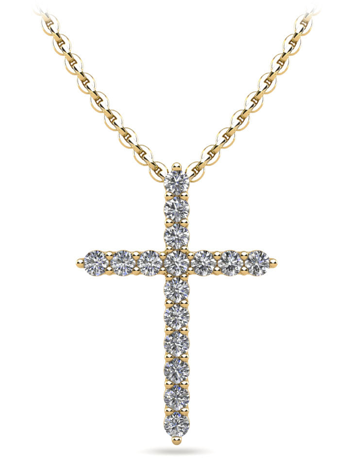 Timeless Cross Diamond Necklace Lab-Grown Diamond  with 0.96 ct.(finished) 2.5mm