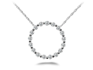 Stunning Diamond Circle Pendant Diamond  with 0.56 ct.(finished) 2.0mm