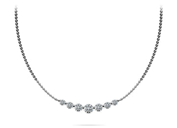 Seven Stone Graduated Chain Necklace Diamond  with 0.88 ct.(finished)