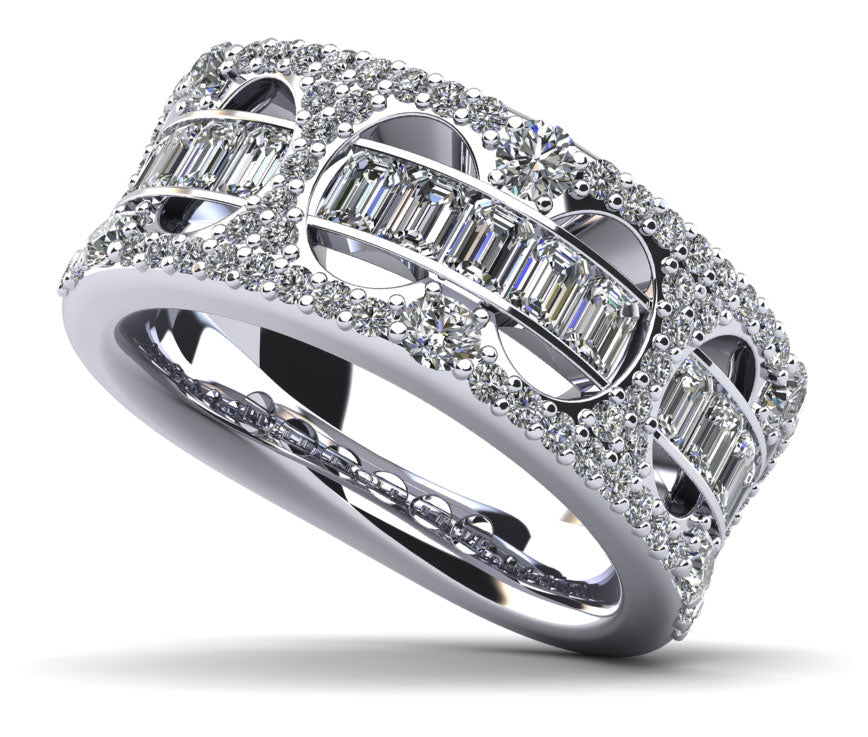 Royal Crown Diamond Anniversary Ring Diamond  with 2.21 ct.(finished) 3x2mm, 1.1mm, 2.1mm