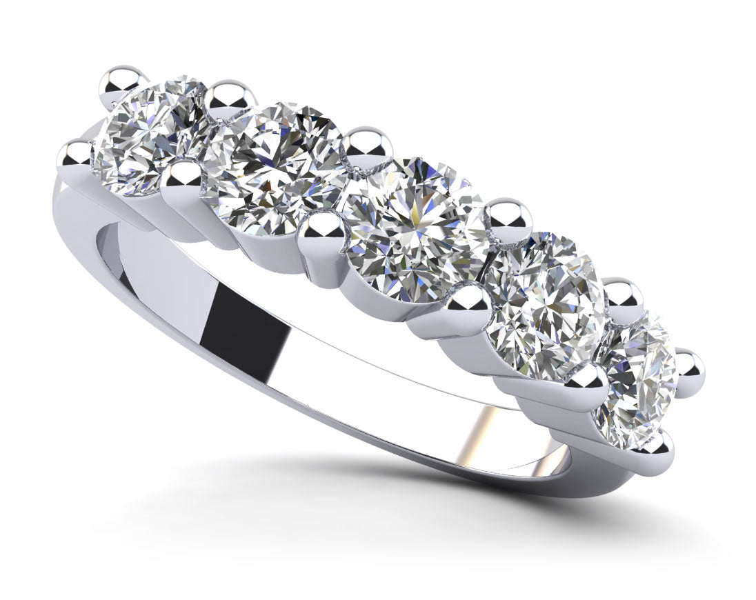 Classic Brilliant Five Stone Anniversary Ring Lab-Grown Diamond  with 1.50 ct.(finished) 4.3mm