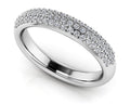 Triple Row Diamond Pave Wedding Ring Diamond  with 0.51 ct.(finished) 1.1mm