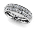 Milgrain Edge Double Row Eternity Diamond Ring Diamond  with 1.98 ct.(finished) 2.0mm