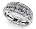 Triple Row Milgrain Edge Diamond Ring Diamond  with 1.00 ct.(finished)