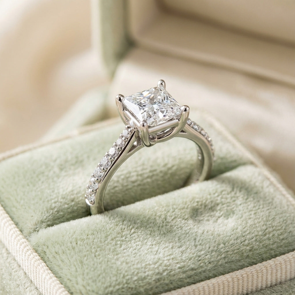 Cut To Perfection Princess Lab-Grown Diamond Engagement Ring with 2.24 ct. (2.00 ct. center diamond)