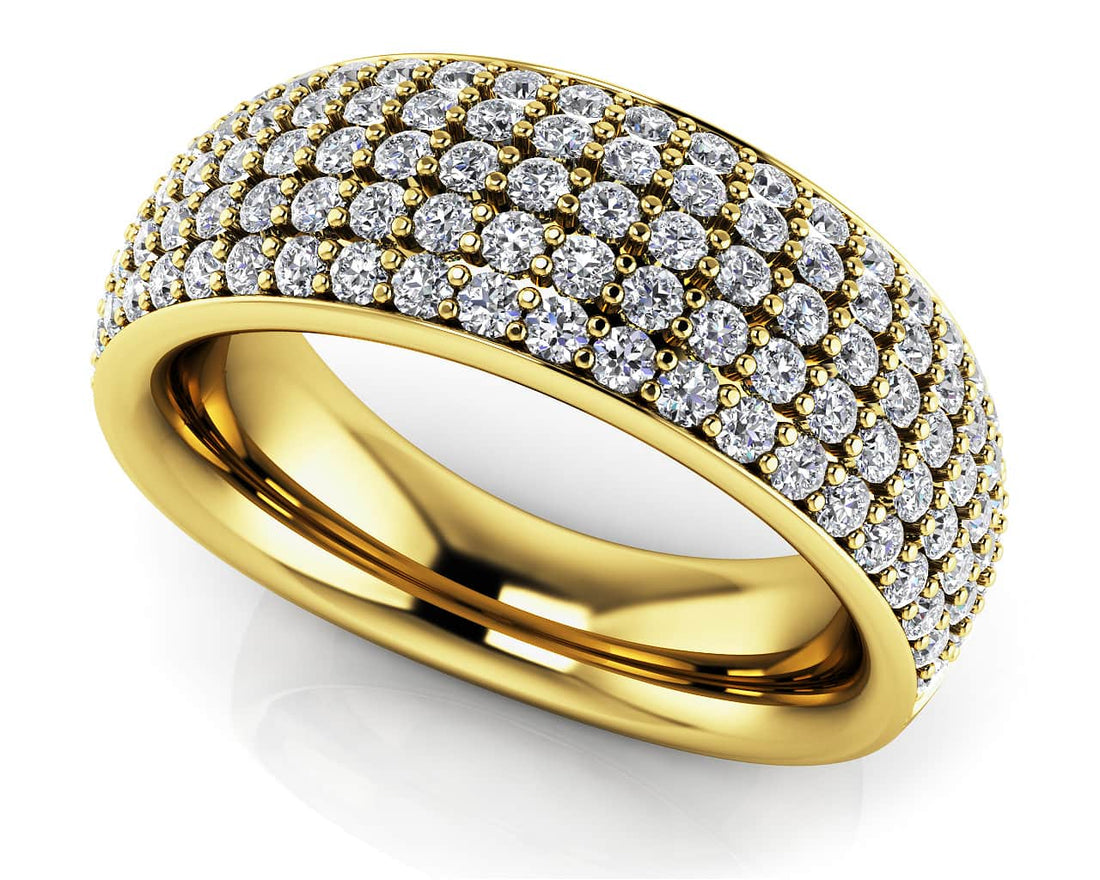 Five Row Prong Set Diamond Anniversary Band Diamond  with 0.92 ct.(finished) 1.2mm