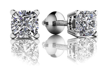 Cushion Cut Diamond Studs Lab-Grown Diamond  with 1.00 ct.(finished) 4.5mm