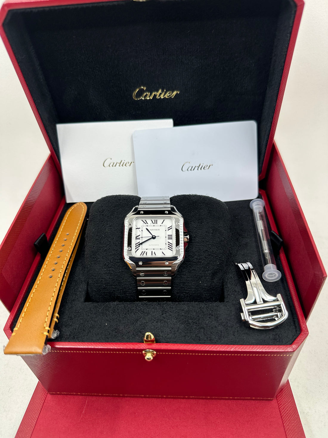 Cartier Santos de Cartier Watch - 35.1 mm Steel Case - Silvered Dial - WSSA0029